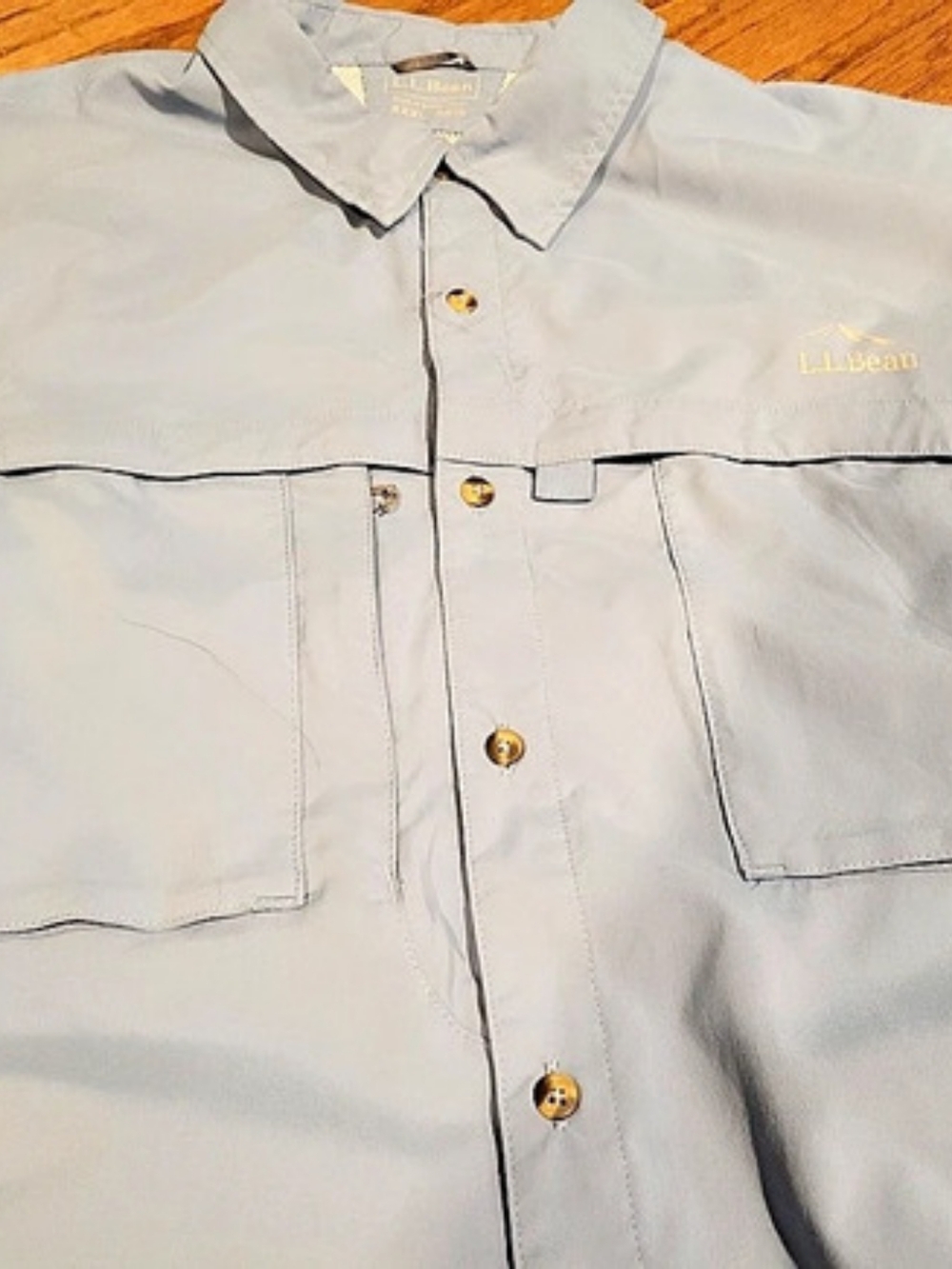 L.L.Bean Men's UV Outdoor Button Down Shirt Blue XXXL Like New